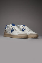 V2 SNEAKERS WHITE WITH SUEDE BACK AND BLUE INSERT ROYAL BLUE