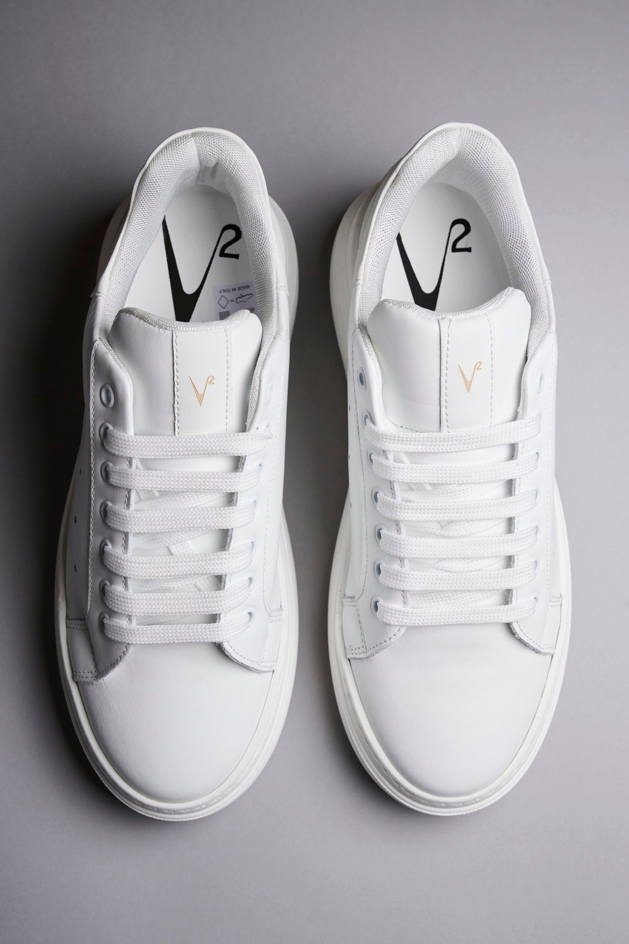 V2 SNEAKERS - VEGA WHITE PETRO SNEAKERS CON SUOLA ALTA