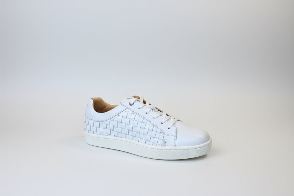 sneakers in pelle intrecciata bianca - botticelli