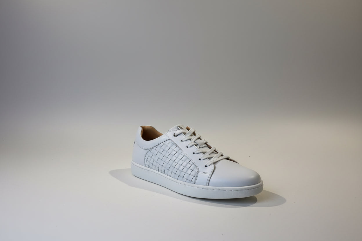 sneakers bianca in pelle intrecciata  bianca - botticelli