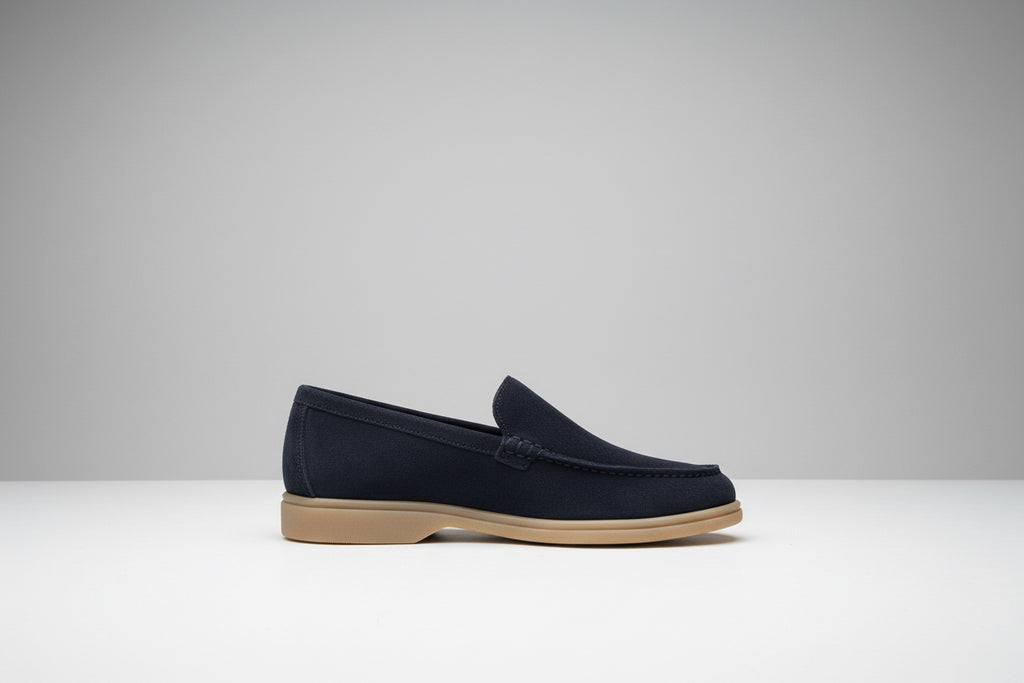 SCARPA MOCASSINO CAMOSCIO BLU