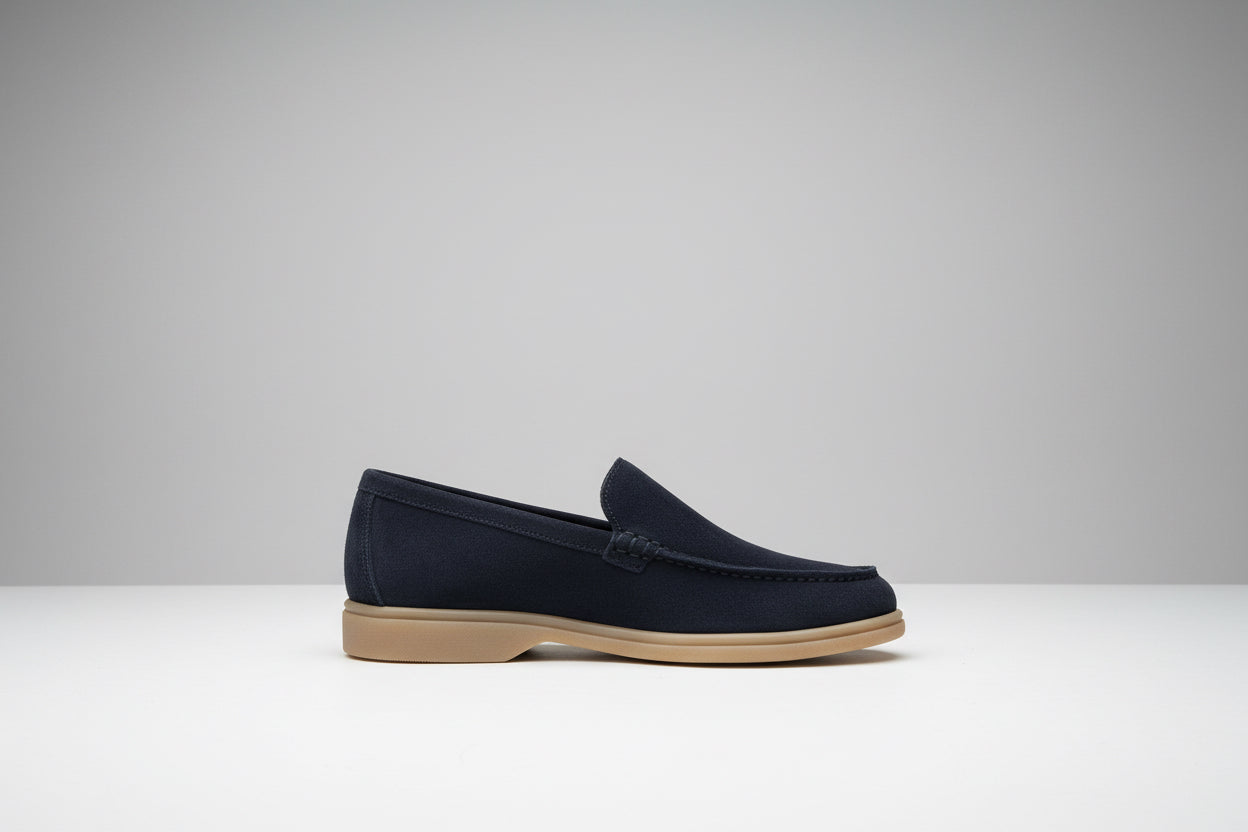 SCARPA MOCASSINO CAMOCIO BLU