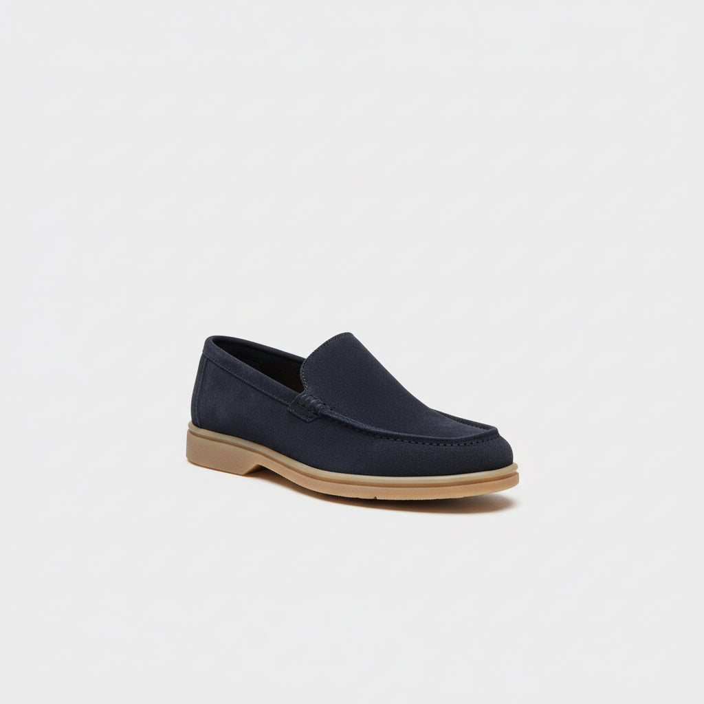 SCARPA MOCASSINO CAMOSCIO BLU