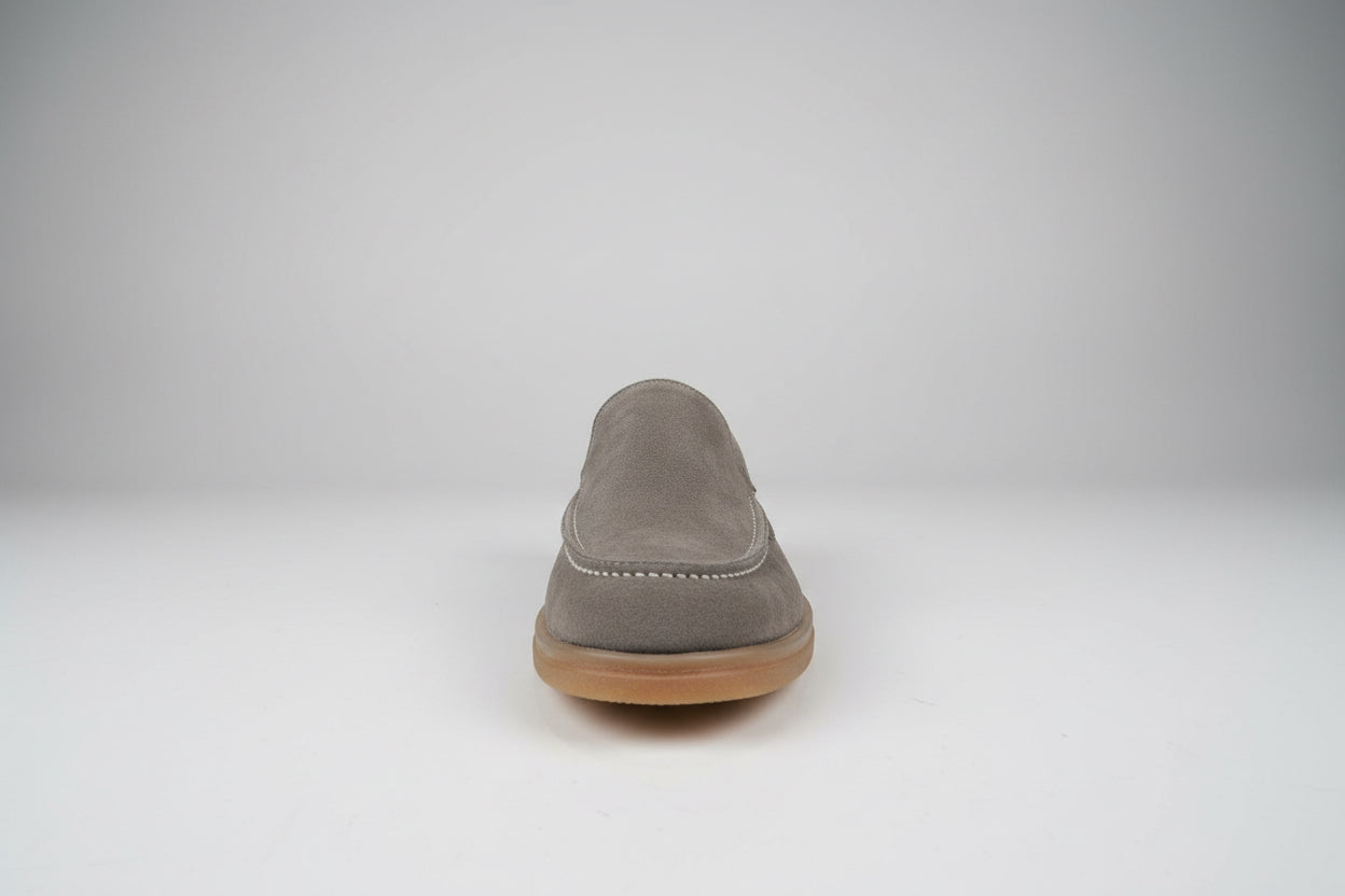 scarpa mocassino camoscio tortora