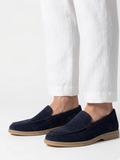 SCARPA MOCASSINO CAMOSCIO BLU