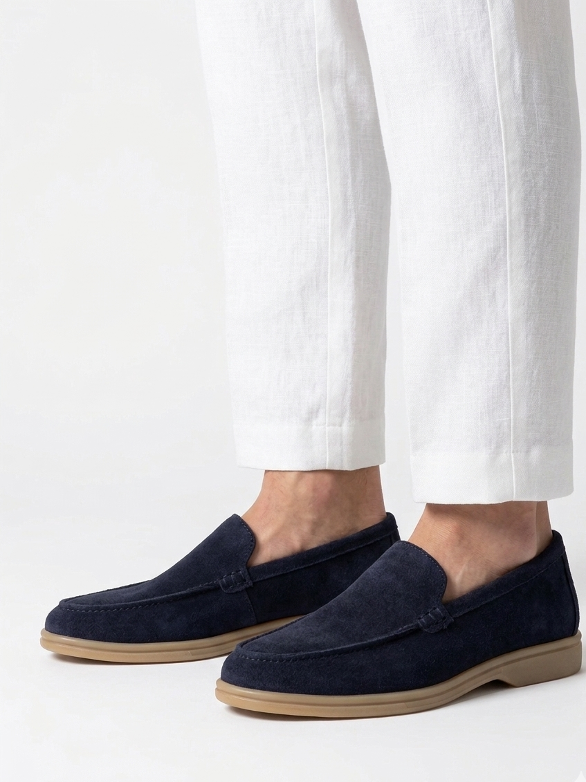 SCARPA MOCASSINO CAMOCIO BLU