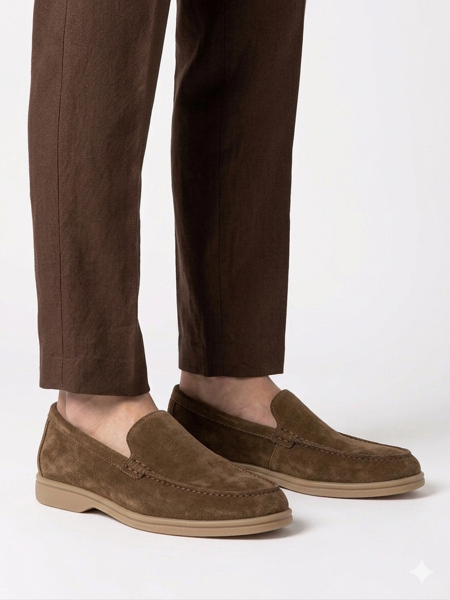 SCARPA MOCASSINO CAMOSCIO taupe