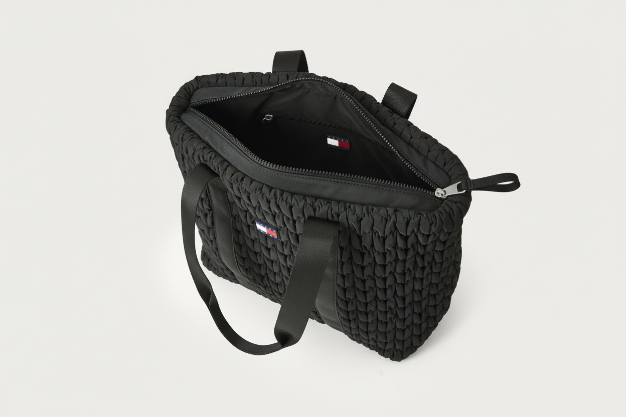 BORSA DONNA TOMMY HILFIGER NERA DA SPIAGGIA