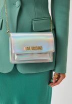 LOVE MOSCHINO BORSA CON TRACOLLA ARGENTO LAMINATO