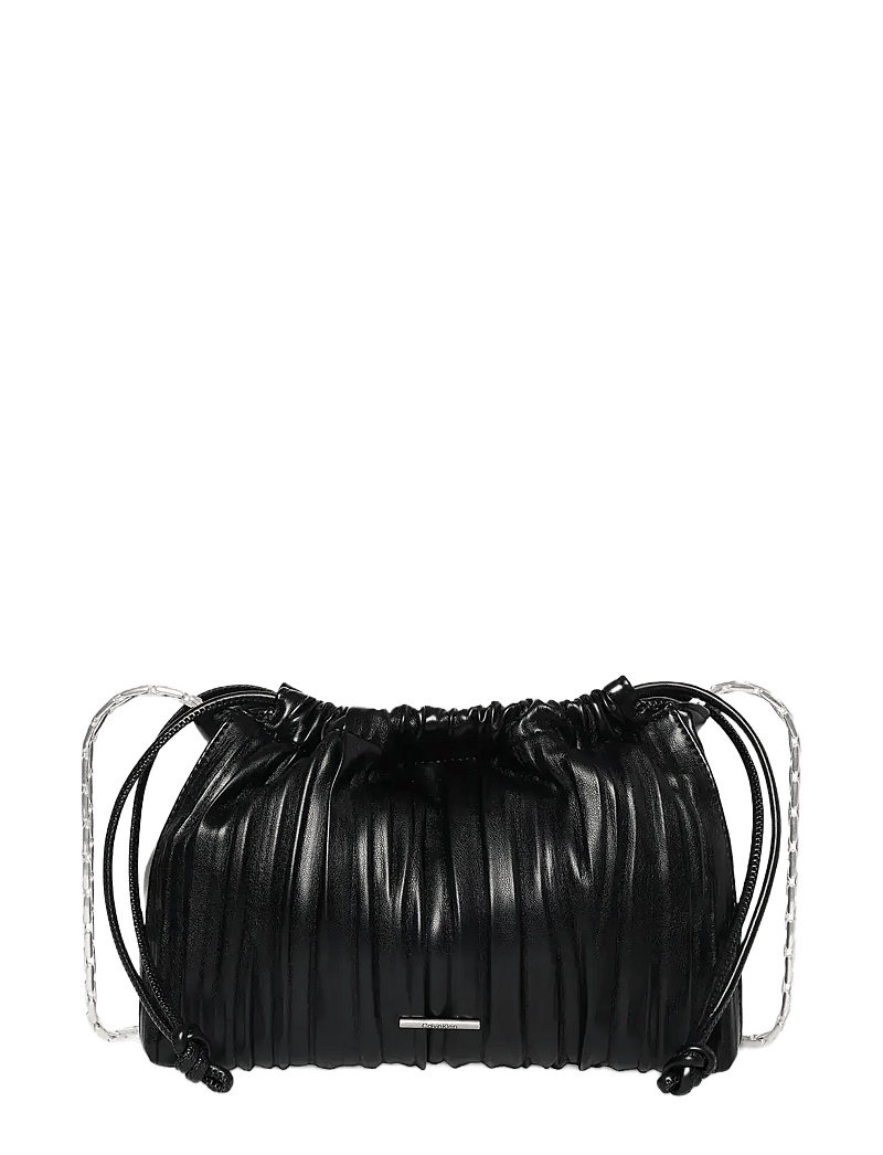 CALVIN KLEIN BLACK SHOULDER BAG WITH SILVER STRAP