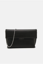 CALVIN KLEIN BORSA NERA CON TRACOLLA ARGENTO 
LINEAR SHOULDER BAG SM PEBBLE