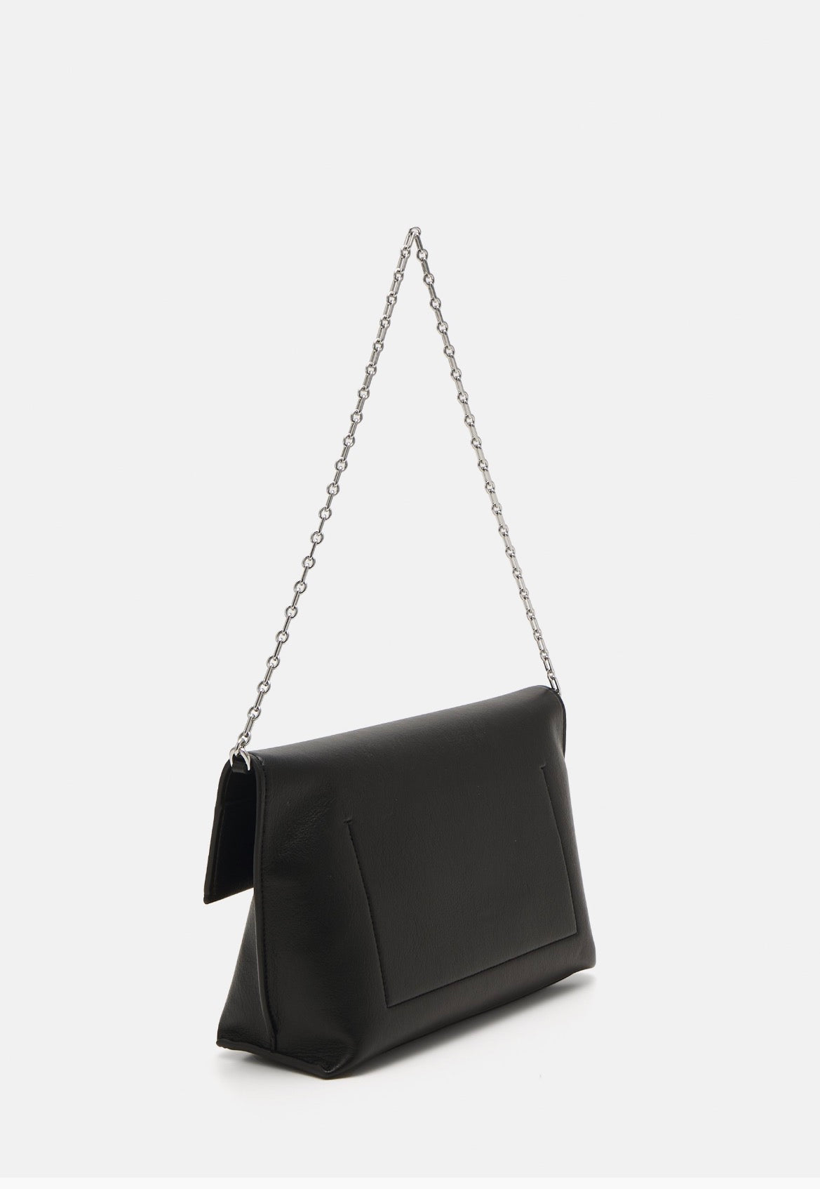 CALVIN KLEIN BORSA NERA CON TRACOLLA ARGENTO 
LINEAR SHOULDER BAG SM PEBBLE