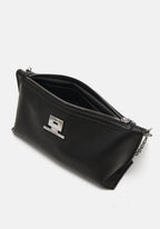 CALVIN KLEIN BORSA NERA CON TRACOLLA ARGENTO 
LINEAR SHOULDER BAG SM PEBBLE